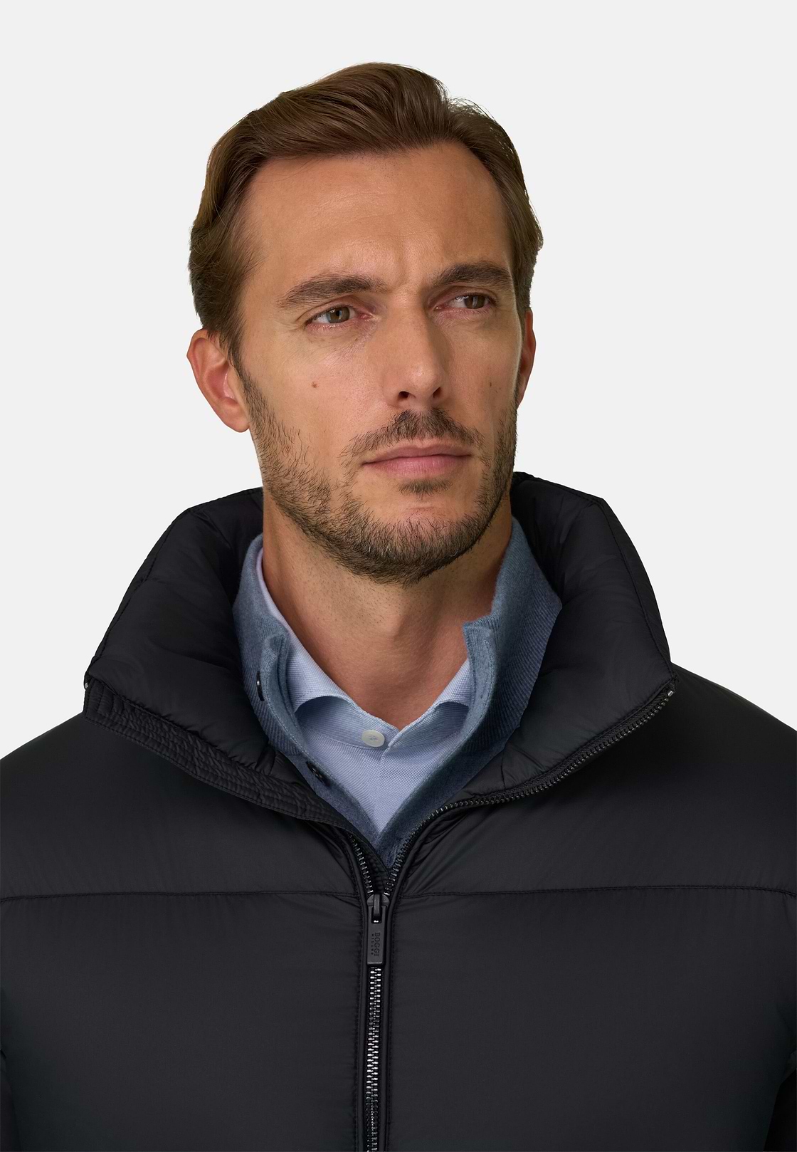 Bomber in Goose Down Technical Fabric, Black, hi-res, 3