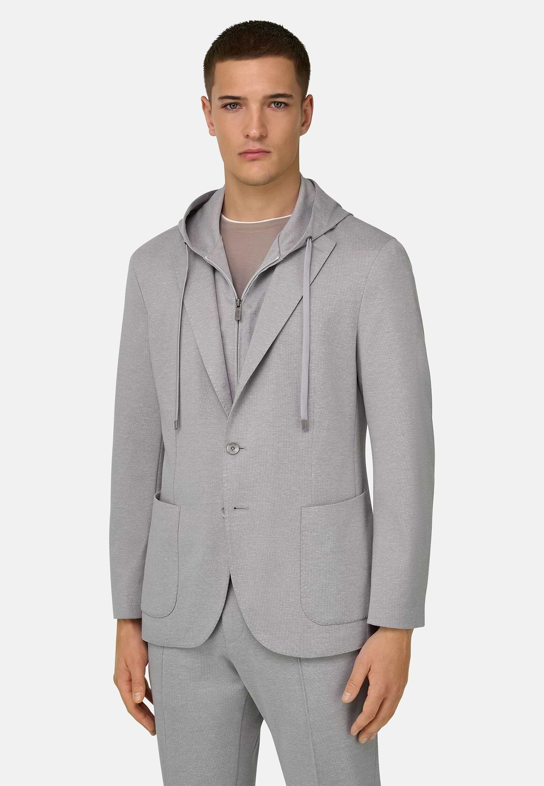 Sweatjacke Madison aus elastischem Baumwollmix, Light grey, hi-res, 1