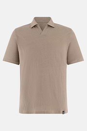 Polo En Jersey De Lin Extensible, Taupe, thumb, 5