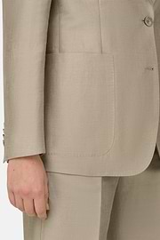 Linen Blend Jacket, Beige, thumb, 4