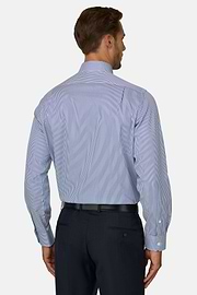 Overhemd Gestreept in Katoen Twill Regular Fit, Blue, thumb, 6