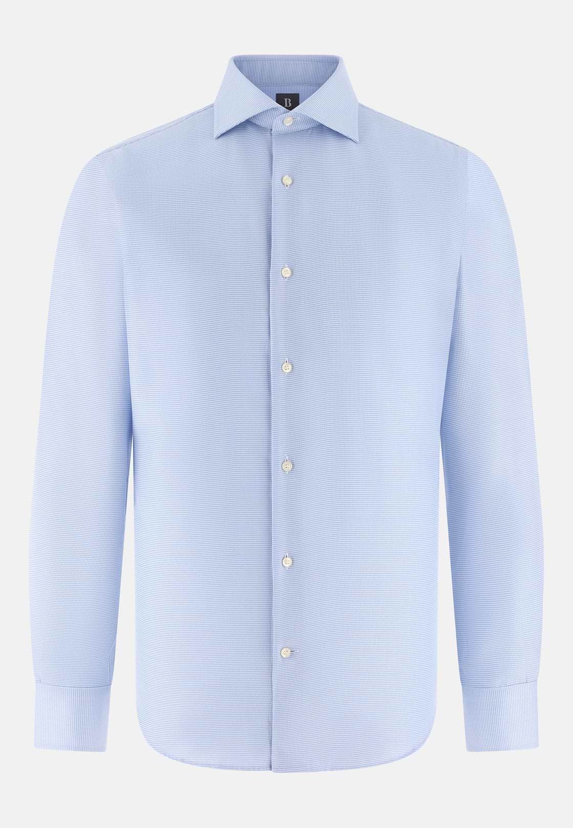 Camicia In Cotone Regular Fit, Azzurro, hi-res, 6