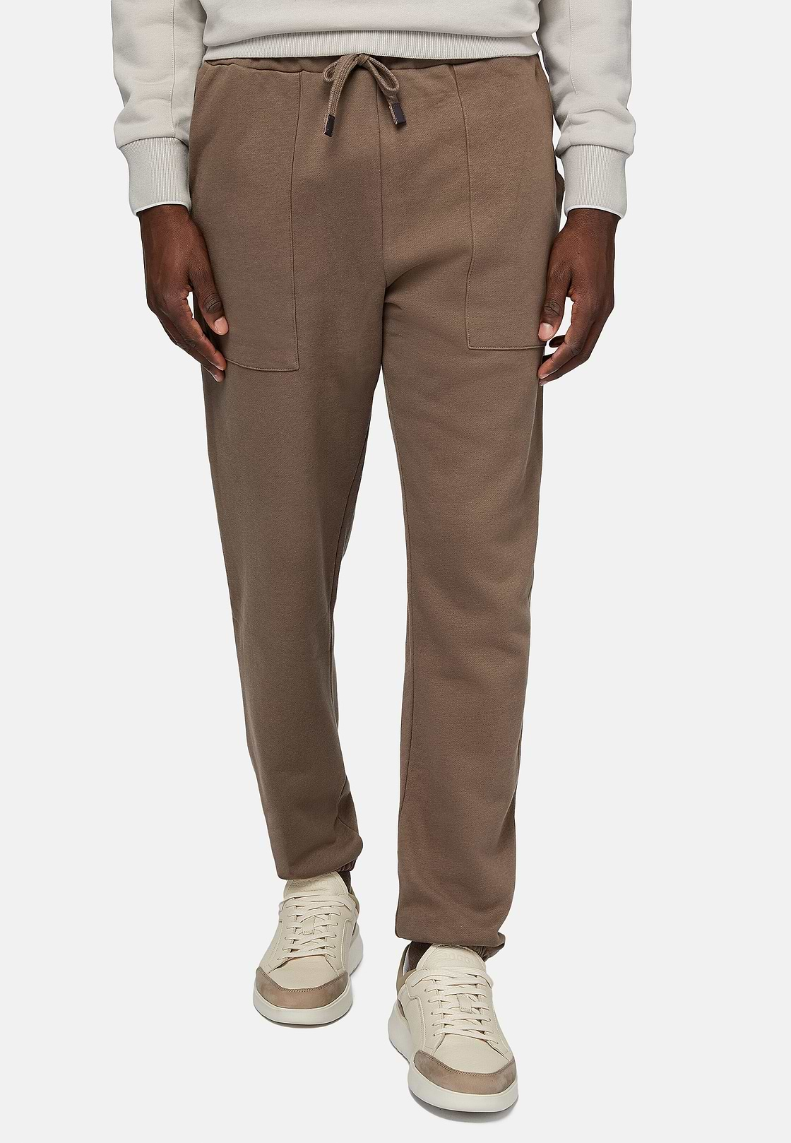 Cotton Trousers, Brown, hi-res