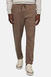 Pantalon En Coton, Marron, hi-res