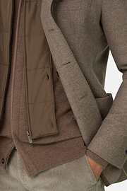 Blazer in Wool Blend with Removable Bib, Taupe, thumb, 4