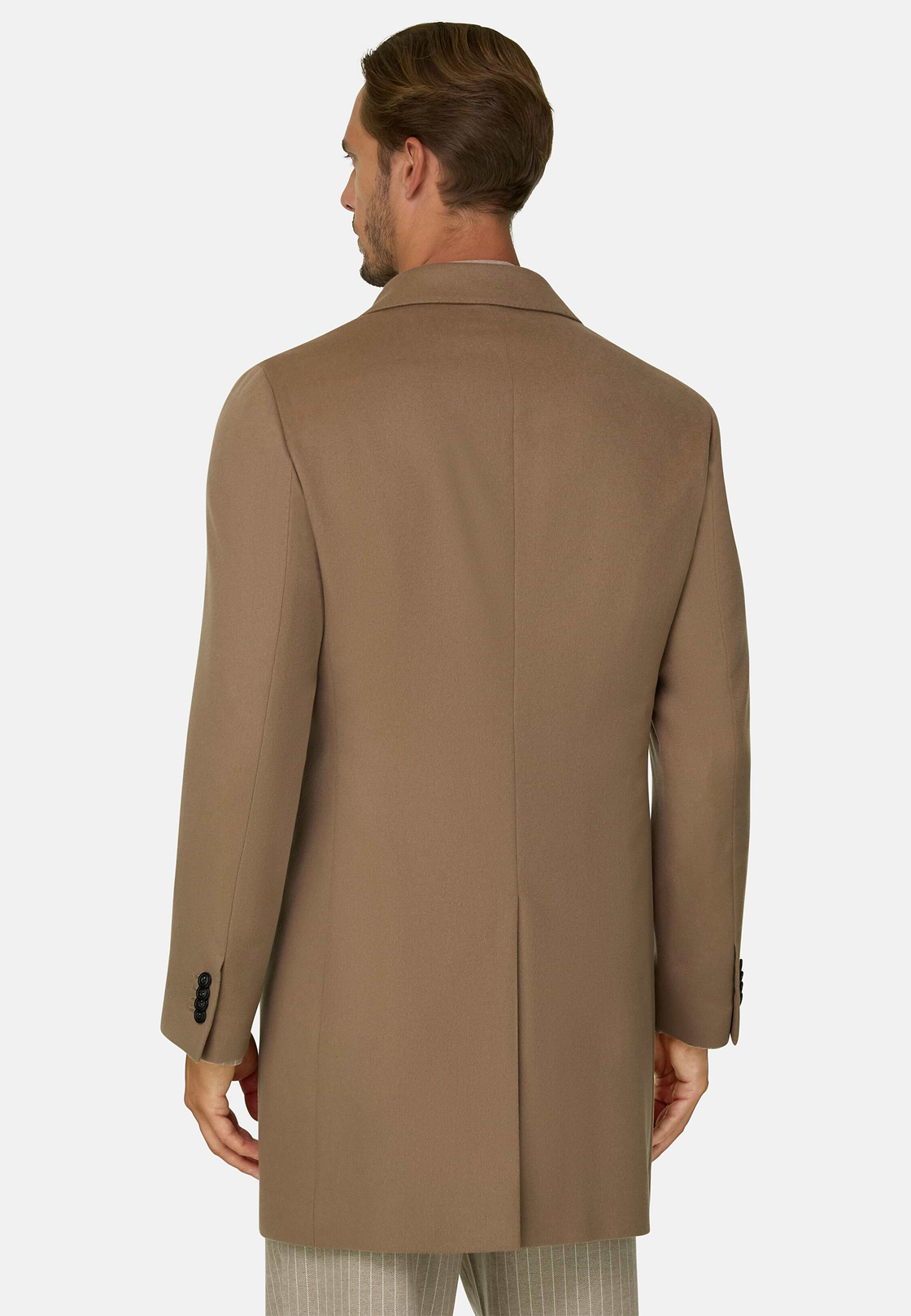 Coat in Pure Cashmere Single-Breasted, CAML, hi-res, 4