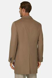 Coat in Pure Cashmere Single-Breasted, CAML, thumb, 4