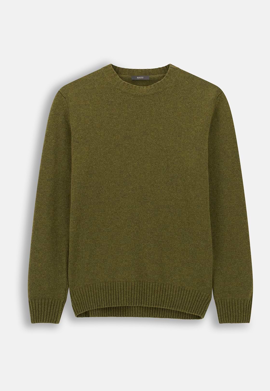 Crew Neck Jumper in Wool Blend, Green, hi-res, 5