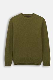 Crew Neck Jumper in Wool Blend, Green, thumb, 5