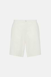 Cotton Linen Bermuda Shorts, White, hi-res