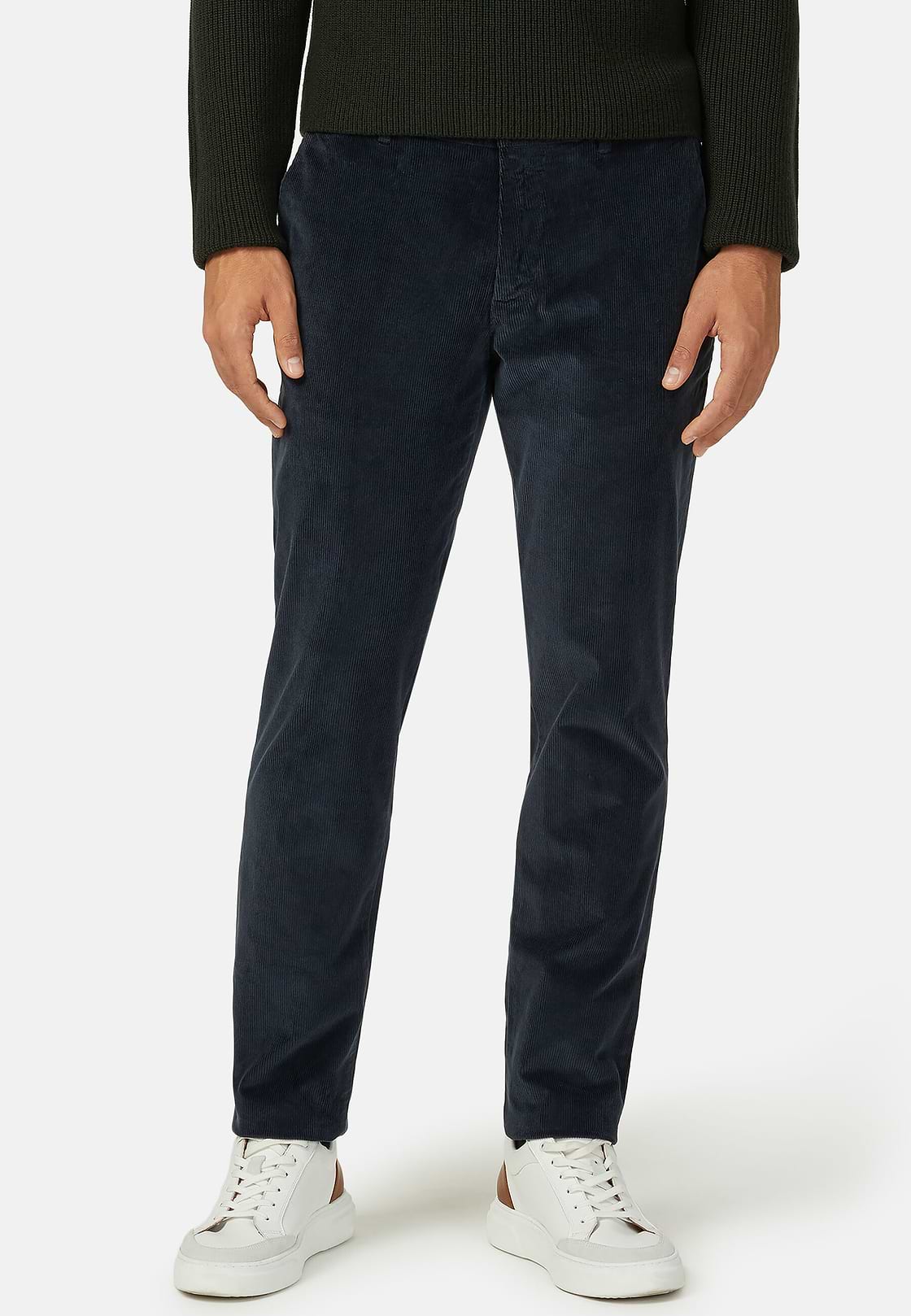 Stretch corduroy and modal trousers, , hi-res, 3