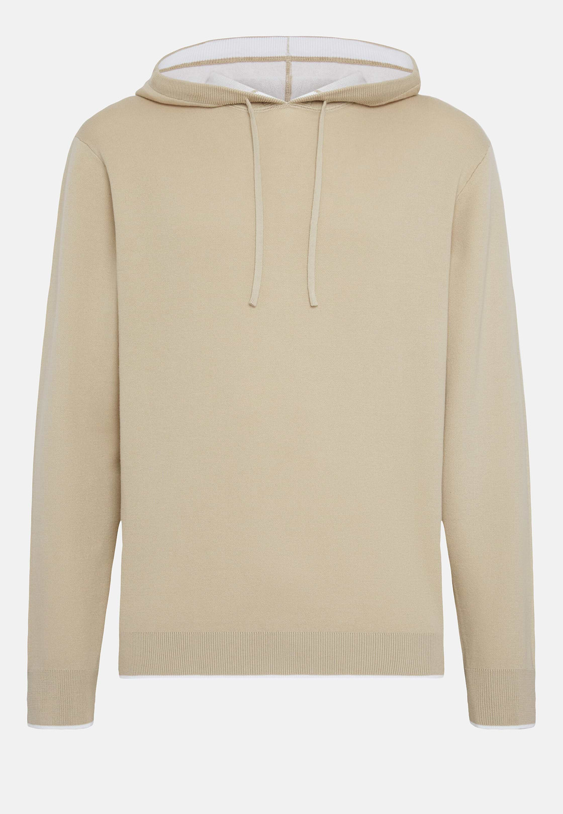 Beige Hoodie In Cotton, Beige, hi-res