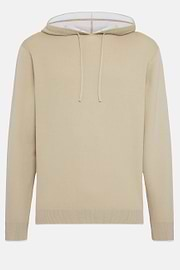 Beiger Kapuzenpullover Aus Baumwolle, Beige, hi-res