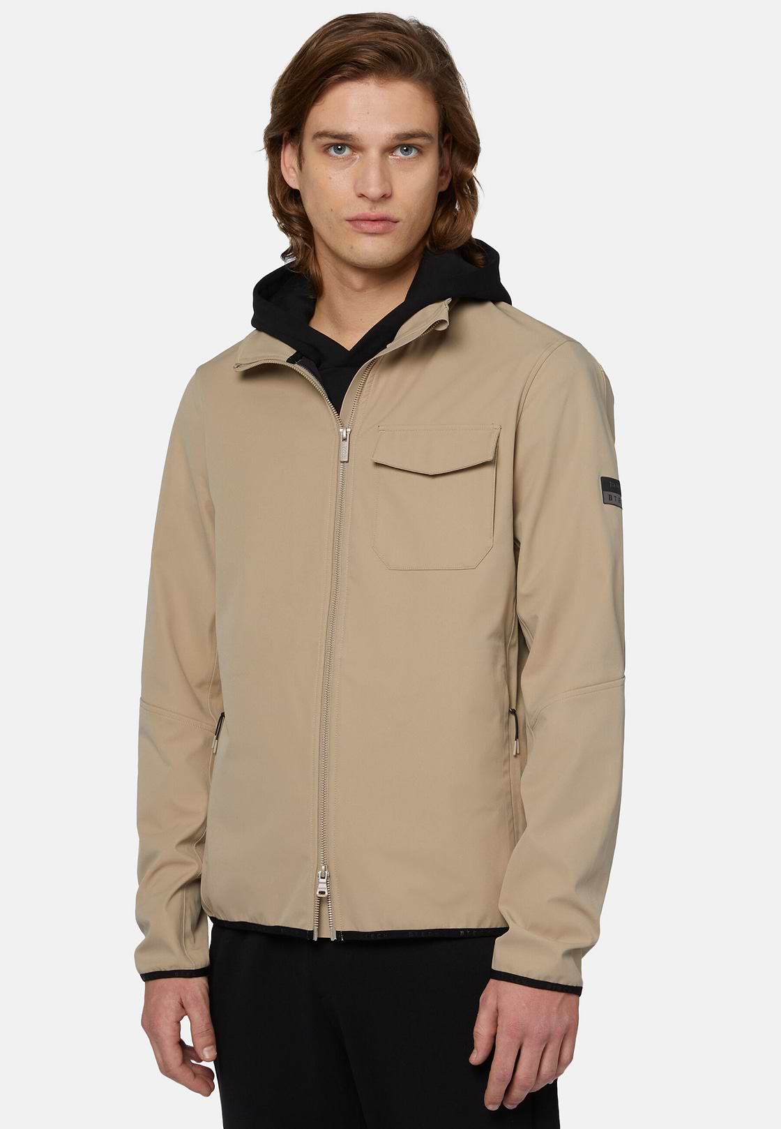 Winddichter Blouson Aus Technischem Recyceltem Gewebe, Beige, hi-res