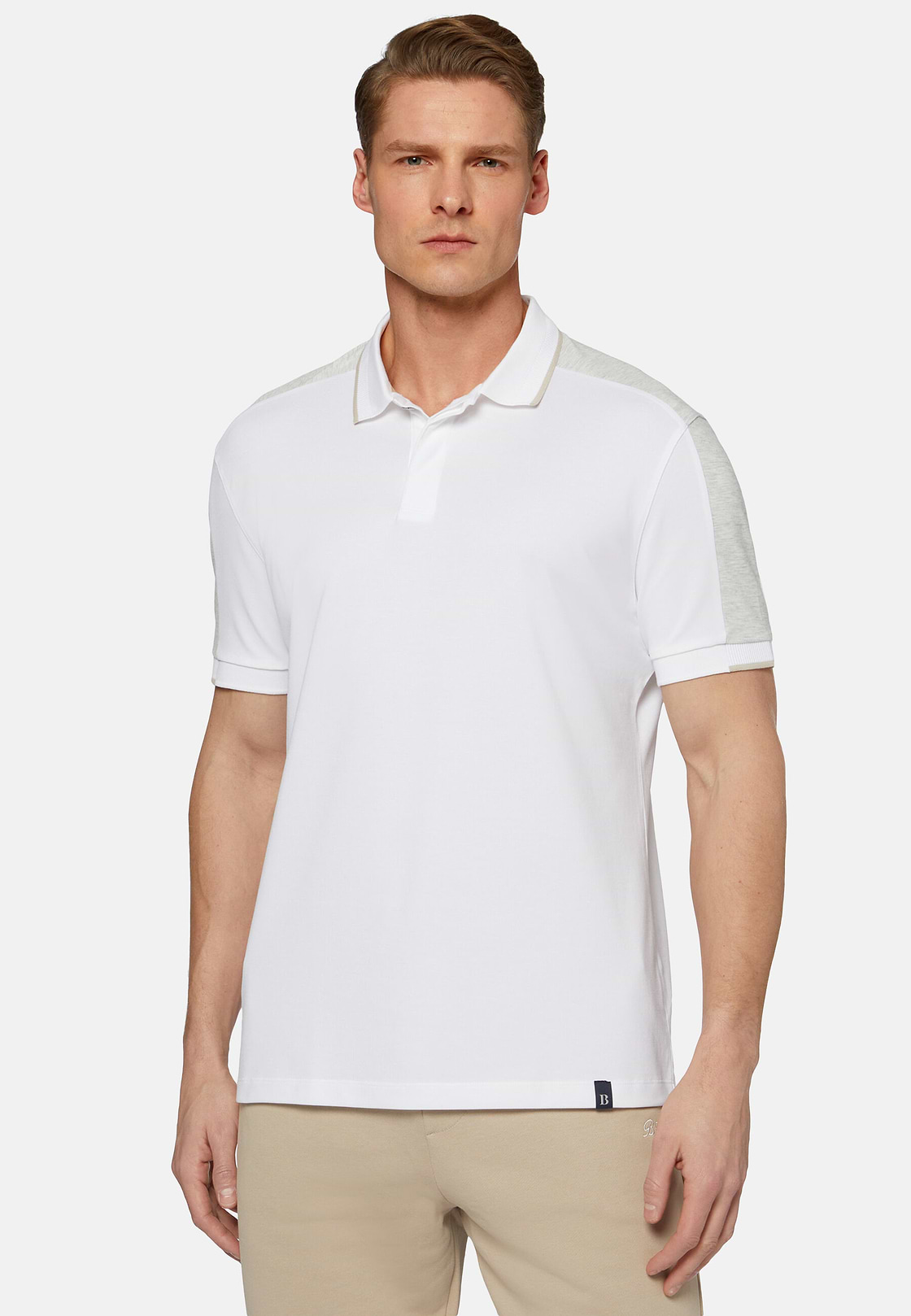 High-Performance Piqué Polo Shirt, White, hi-res