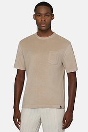 T-Shirt Aus Baumwolle Und Nylon, Beige, hi-res