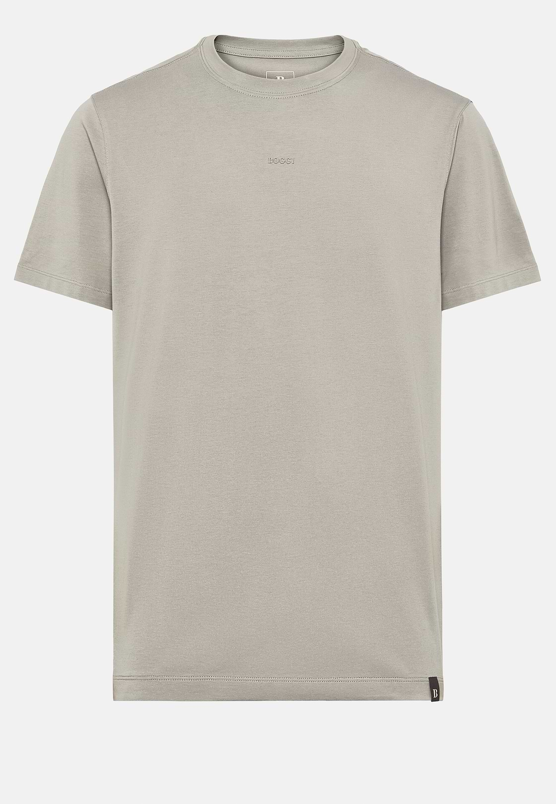 T-Shirt In Cotone Supima Elasticizzato, Taupe, hi-res