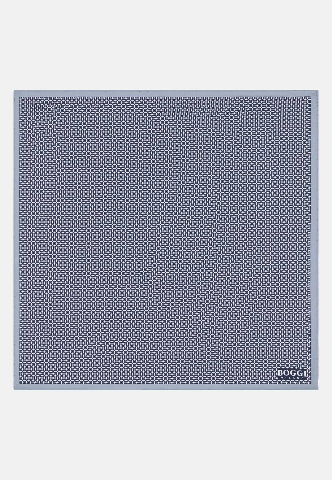 Geometric Silk Pocket Square, Light Blue, hi-res, 2