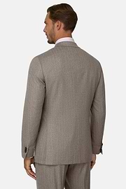 Pak Visgraat Pure Wol Flanel, Taupe, thumb, 5