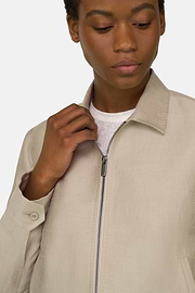 Linen Blend Shirt Jacket, Beige, thumb, 4