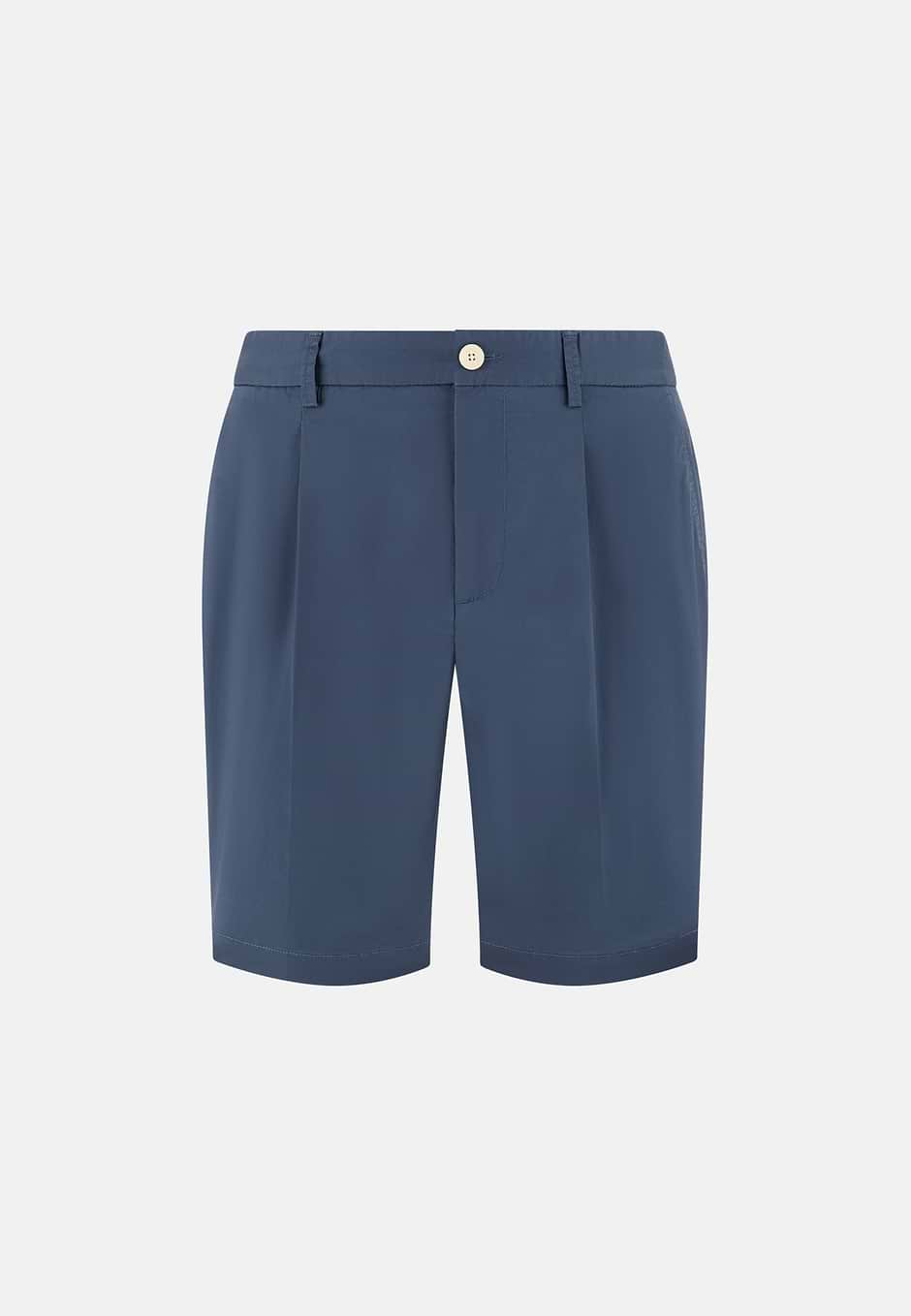 Stretch Cotton Coulisse Short Pants, Air-blue, hi-res