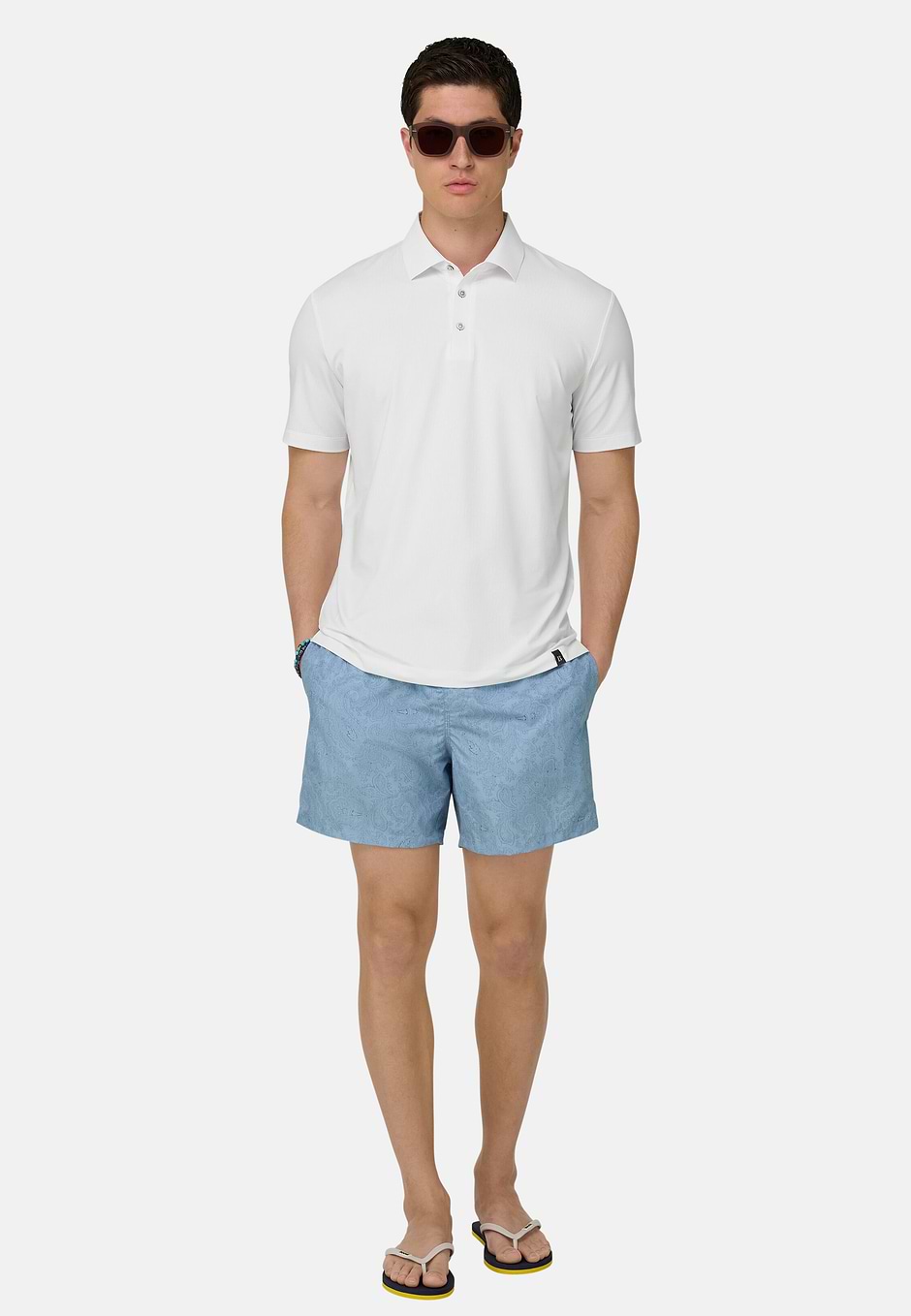 High-Performance Polyester Polo Shirt, White, hi-res