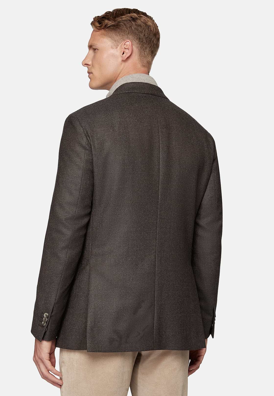 Brown Jacket In Pure Wool, Brown, hi-res
