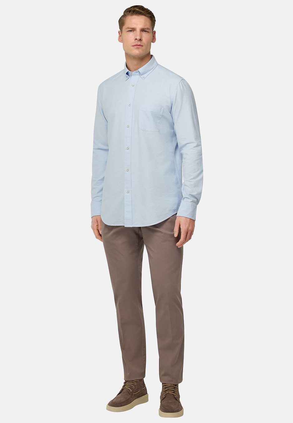 Regular Fit Oxford Cotton Shirt, Light Blue, hi-res