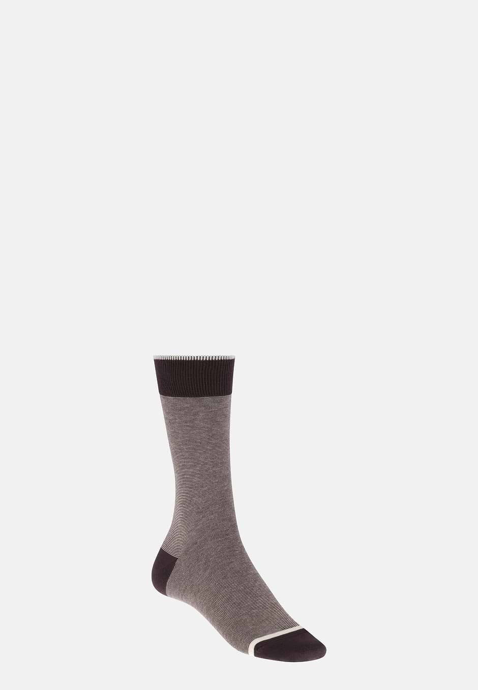 Calcetines Microrrayas, Marron oscuro, hi-res