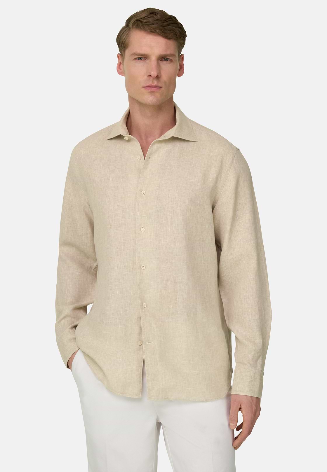 Hemd Aus Leinen Regular Fit, Sand, hi-res, 1