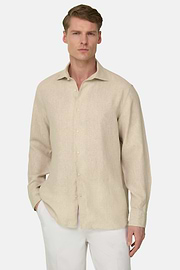 Hemd Aus Leinen Regular Fit, Sand, thumb, 1
