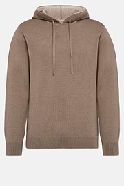 Groene Hoodie Van Wol Nylon Katoen, Taupe, hi-res