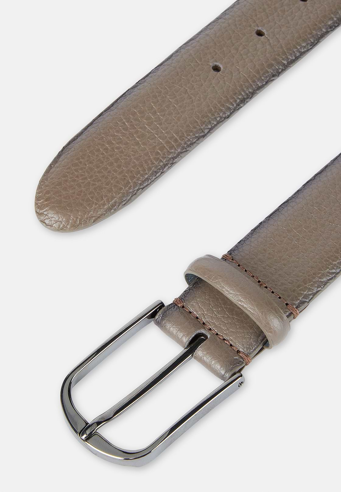 Tumbled Leather Belt, Brown, hi-res