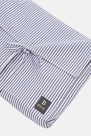 Pajama Pinstripe Cotton Poplin, Navy blue, thumb, 4