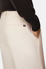 Παντελόνι Ελαστικό Βαμβάκι, Offwhite, thumb, 3