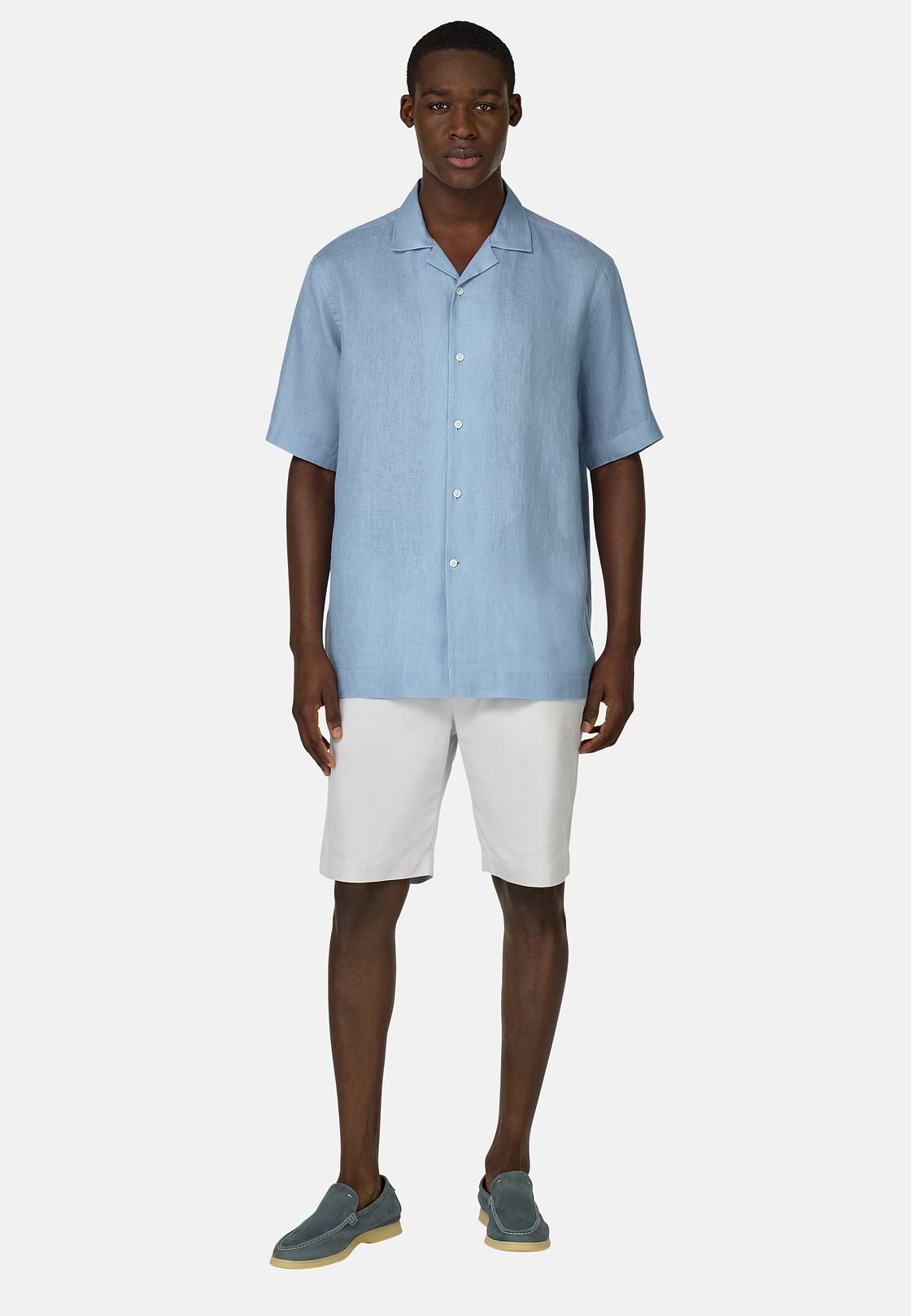 Regular Fit Linen Shirt, Light Blue, hi-res