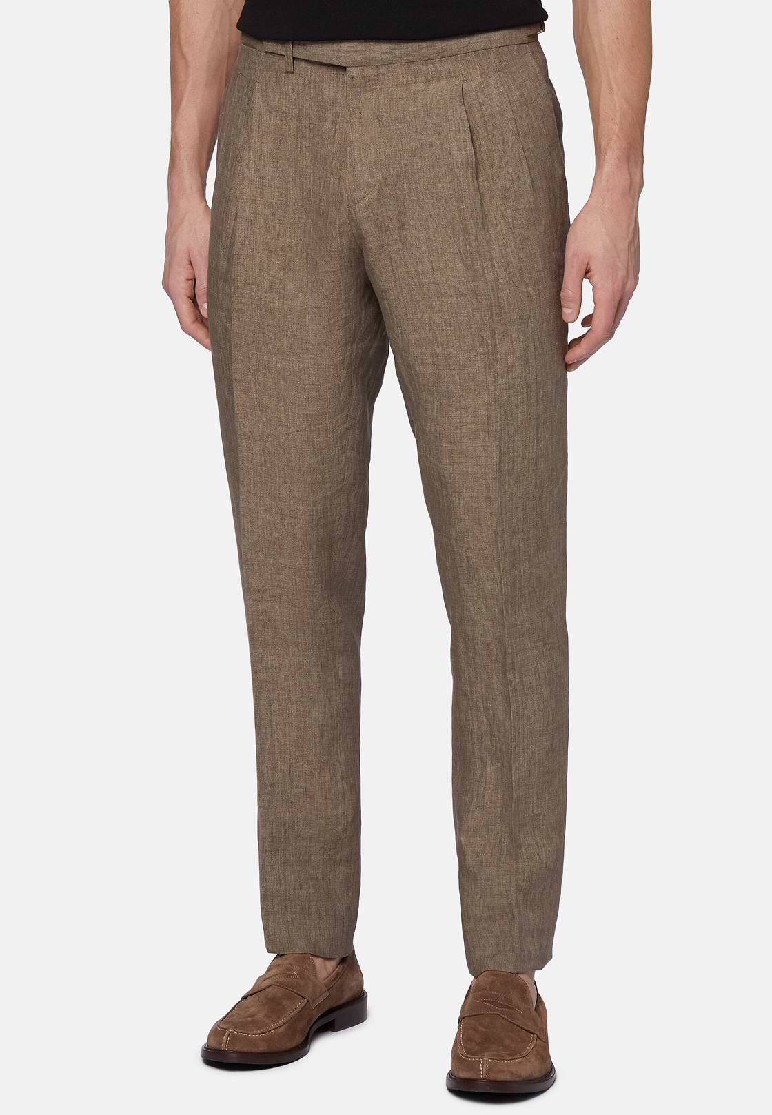 Pantalon En Pur Lin, Taupe, hi-res