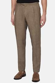 Pantalon En Pur Lin, Taupe, hi-res