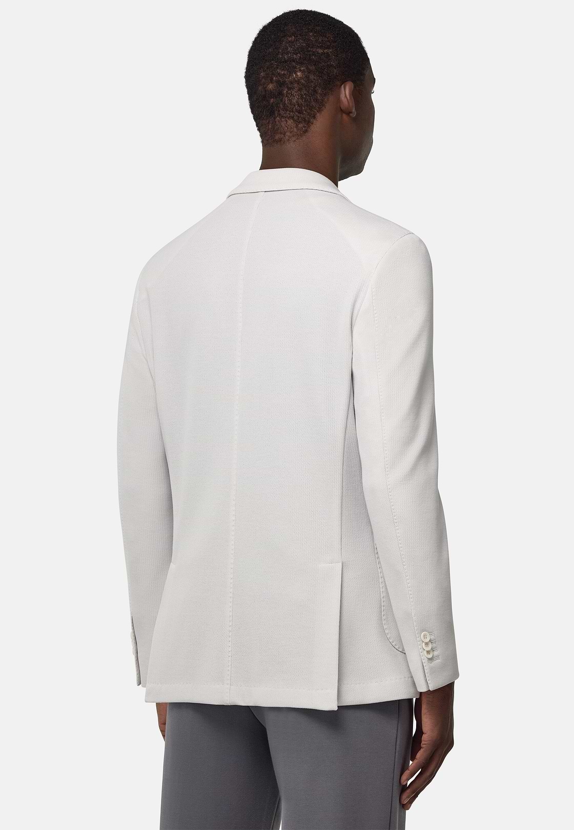 B Jersey Cotton Crepe Jacket, Ice, hi-res