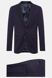 Strecth Wool Suit Style Firenze, Navy blue, hi-res