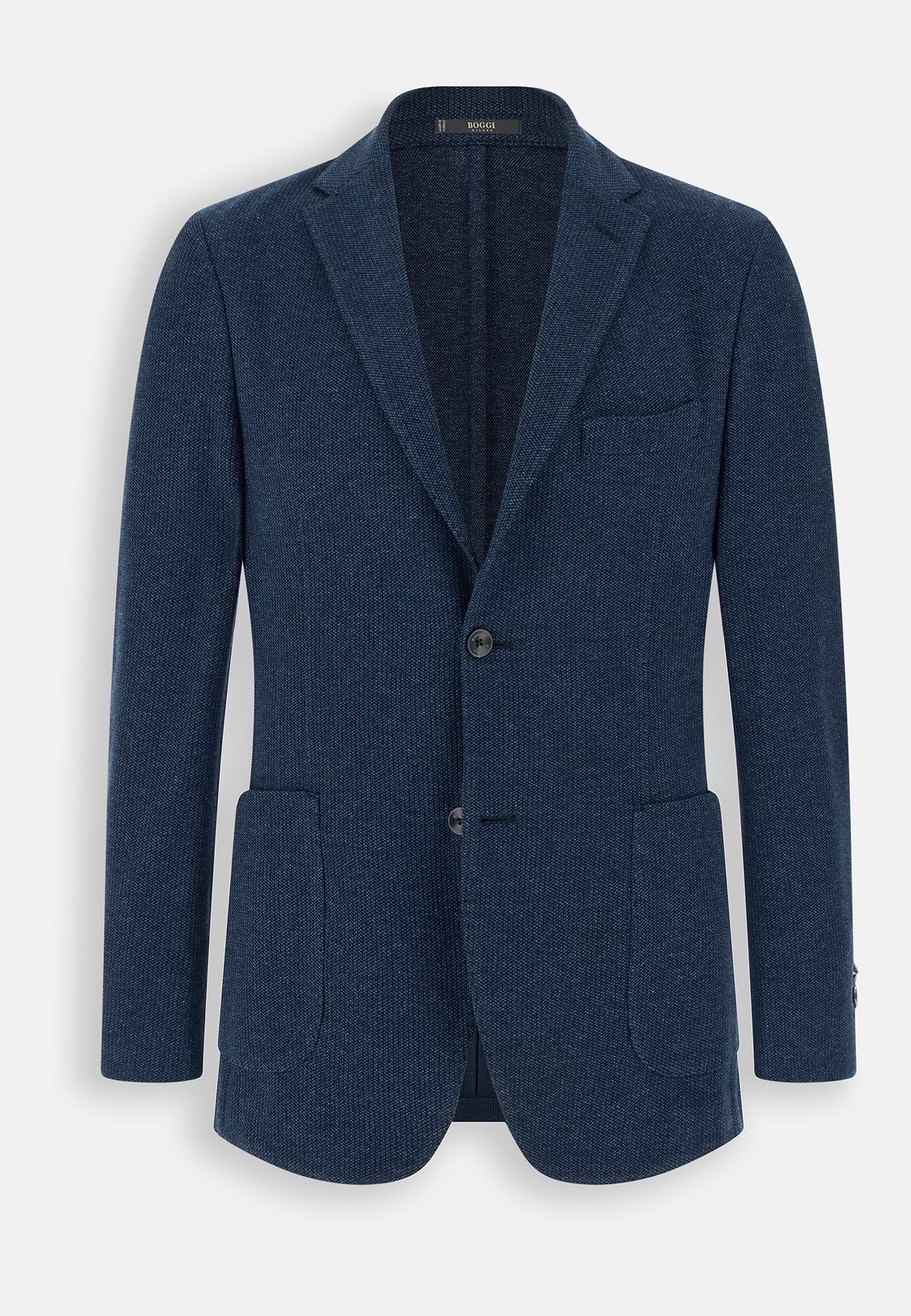 Blazer Gestructureerd Gemengd Katoen B Jersey, Indigo, hi-res, 6