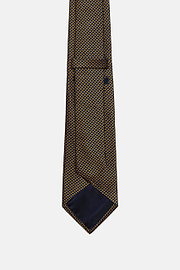 Polka Dot Silk Blend Tie, Orange, hi-res