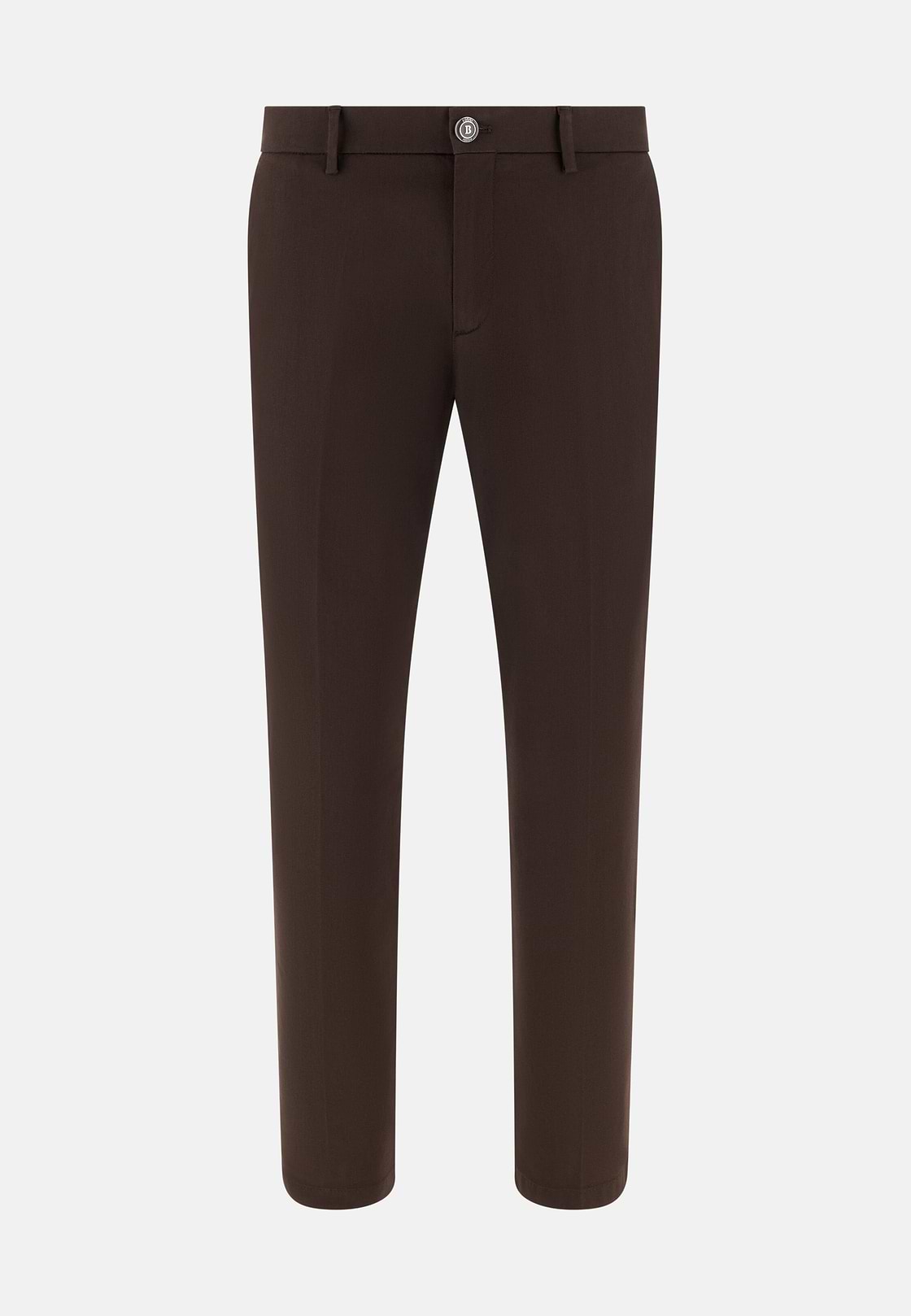 Pantalon En Coton Tencel Extensible, Marron, hi-res, 5