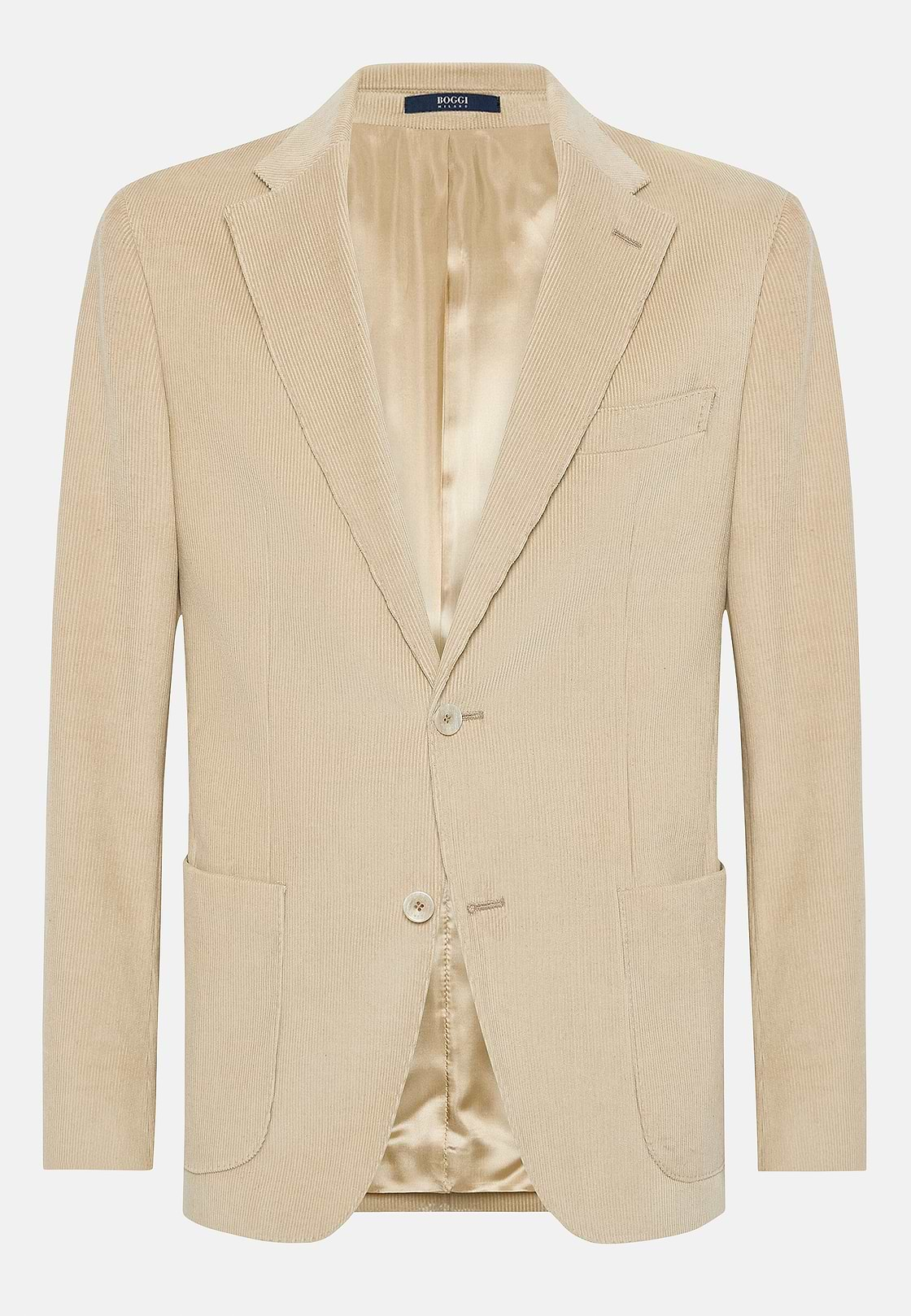 Beige Cotton Velvet Jacket, Beige, hi-res