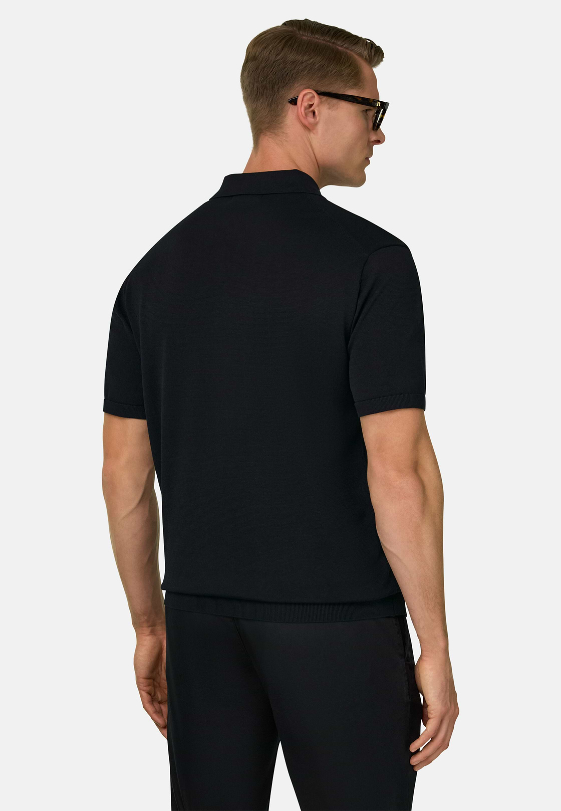 Polo Di Maglia In Cotone Seta, Nero, hi-res, 3