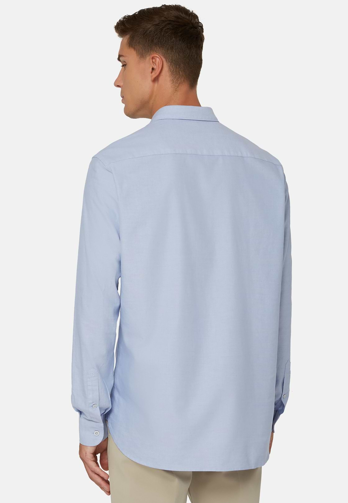 Sky Blue Oxford Cotton Shirt Regular Fit, , hi-res