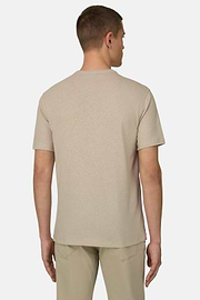 T-Shirt In Cotone Lino, Sabbia, thumb, 3