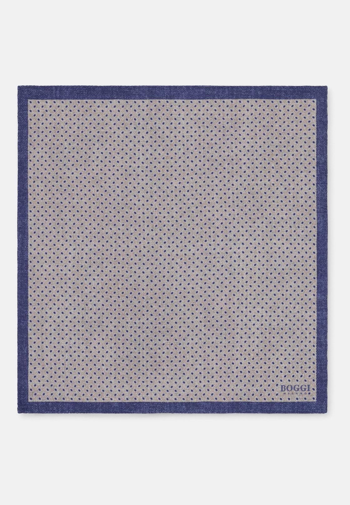 Pochette Doppia Stampa Micro Fantasia in Seta, Sabbia, hi-res, 2