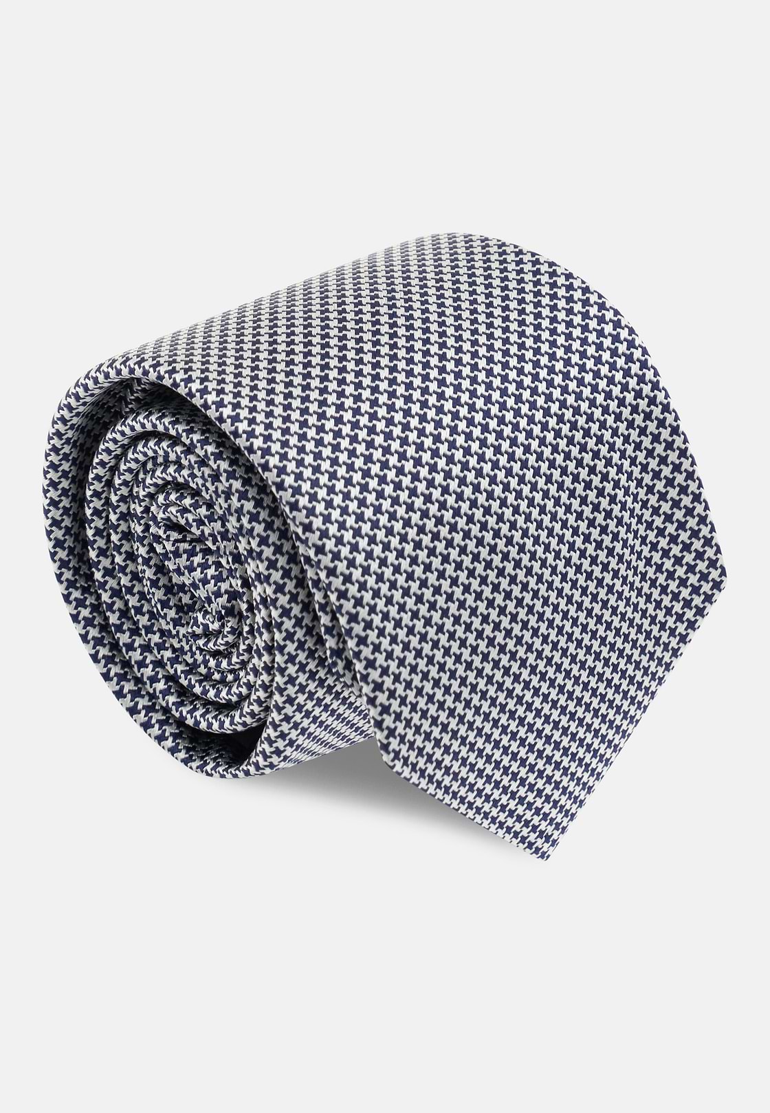 Houndstooth Silk Formal Tie, Navy blue, hi-res, 2