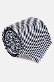 Houndstooth Silk Formal Tie, Navy blue, thumb, 2